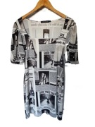 sukienka print gazeta r M Cameo Rose nowa