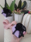 Zawieszka Serduszko patchworkowa serduszka wrzos/lawenda 