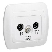 AASP/11 Gniazdo antenowe RTV-SAT przelotowe Biały Simon Akord