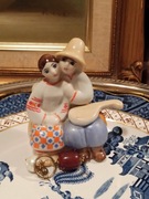 Figurka porcelanowa para z bandurą Kijów vintage