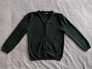 Zielony elegancki zapinany bawełniany sweter butelkowa zieleń TU 122