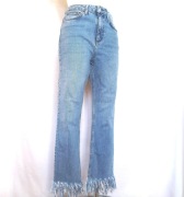 Spodnie jeans Frędzle niebieskie Pióra r. 38 Topshop Moto damskie NOWE