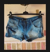 NOWE dżinsowe spodenki Szorty jeans Z ZAMKAMI. Bawełna. XS. NEW YORKER