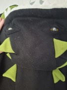 Nowa ciepła bluza polarek dinozaur kaptur oczy, zęby otwory na kciuki r. M