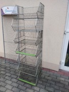 Kosz nastawny srebrny regał koszowy kosze nastawne 7sztuk