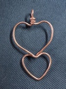 Miedziane serca, zawieszka walentynki z miedzi