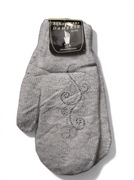  CIEPŁE RĘKAWICZKI DAMSKIE z angory  Jednopalczaste  jasny szary