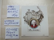 znaczki Fi 2864 Bl83 / Blok 127 typ I Polska 1985r. BACH czysty **
