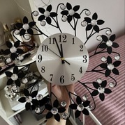 Zegar ścienny kwiaty glamour