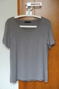 T-shirt koszulka damska szara z dżetami Mohito M