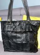 Czarna Włoska torebka skóra