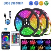 Taśma Listwa Elastyczna LED 5 Metrów RGB 5050 Pilot Bluetooth BT USB