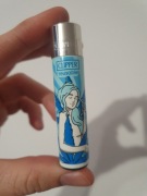 Clipper kolekcjonerska zapalniczka gazowa Mary Jane leaf niebieska 