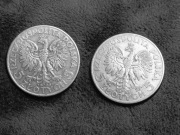 Zestaw 2szt monet 5zł IIRP, 1933 i 1934r. głowa kobiety