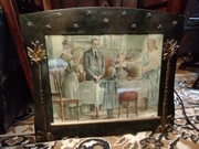 Przedwojenny oleodruk  Chrystus się narodził w pięknej.ramie