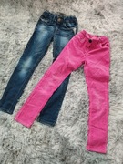 Spodnie dziewczęce Zara i Next - zestaw 2 pary