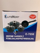 ZESTAW GARNKÓW MARMURKOWYCH INDUKCJA GAZ KOMPLET GARNKI Czarne / Szare