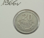 Moneta 20 groszy z 1966
