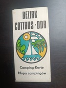 Mapa campingów Cottbus NRD Camping - Karte Bezirk Cottbus DDR unikat PRL 