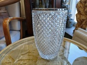 Wazon z Kryształu Ołowiowego ze Srebrną Obwódką 20cm