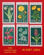 Znaczki flora;0387: kwiaty- DDR/NRD 1969r **