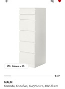 Sprzedam białą komodę z lustrem MALM/IKEA