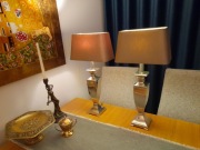 Lampa nocna, stołowa ciężka stylowa z mosiądzu 