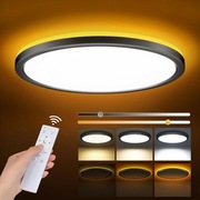 Slochi Lampa sufitowa LED 24 W plafon z pilotem zdalnego sterowania 30 cm 