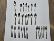 Zestaw starych łyżeczek  posrebrzanych do kawy i innych