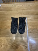 Czarne skórzane jedną palczasta ocieplane zimowe rękawiczki