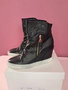 Botki damskie skóra naturalna 39 na koturnie 