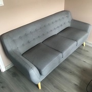 Beliani Sofa 3-osobowa szara MOTALA