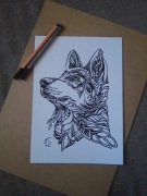 Rysunek: pies - cienkopis, blok t. A4, 250 g/m2