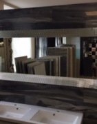 Lustro włoskie prostokątne w ozdobnej szklanej ramie