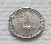 Malaje i Brytyjskie Borneo Elżbieta II Windsor 1 cent 1962 KM# 6 Ładny stan