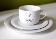 Porcelanowy zestaw z gąskami 