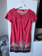 Czerwona sukienka tunika F&F rozmiar S krótki rękaw