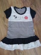 Sukienka granatowo-biała 86