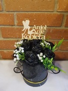 Flower box Wieczne czarne róże w eleganckim pudełku Gotowy prezent 