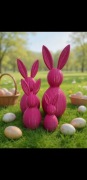 Rodzina Zajączek Zajączków Wielkanocnych 3D Druk 13 cm