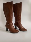 Skórzane kozaki na słupku (37)