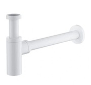 Nowy syfon z mosiądzu Omnires, do umywalki, biały mat A186WM