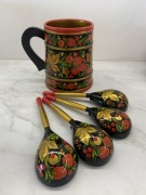 Łyżki  Chochłoma 4 szt