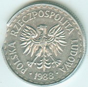 1 ZŁOTY 1988 Al - błąd bicia !!!