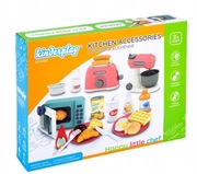 ZESTAW DO KUCHNI DLA DZIECI AKCESORIA KUCHENNE MIKROFALA MIKSER TOSTER