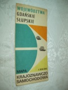 WOJEWÓDZTWA GDAŃSKIE SŁUPSKIE - MAPA SAMOCHODOWA - 1:500 000 - 1979