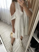 Sukienka biała Free People S/36 halka Meksyk ramiona Vitkac Moliera