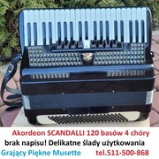 Akordeon SCANDALLI 120 basów 4 chóry Włoski Musette Głośny