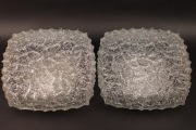 Zestaw dwóch unikatowych plafonów - szkło lodowe  Ice Glas  , po renowacji