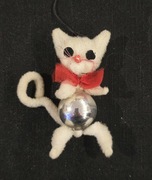 KOTEK - ozdoba choinkowa PRL zabawki bombki pajacyki na choinkę